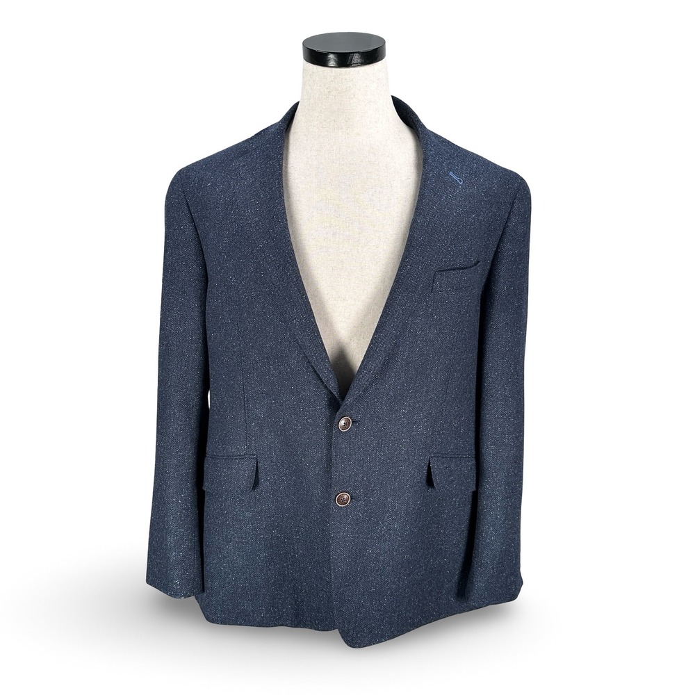 JOE Joseph Abboud Mens Blue‎ Speckle Two Button Blazer 46L Sport Coat Jacket